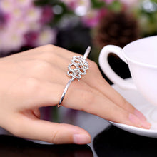 Korean  Rings Double Refers Opening Personalized Ring Crystal Flower Ring
