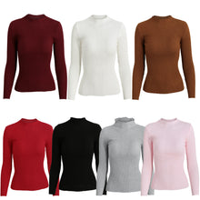 Korean Fashion Women Basic Knitted Sweater Striped Turtle Neck Long Sleeve Stretchy Elegant Pullover Top Bodycon Ribbed Knitwear