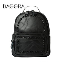 Korean Women PU Leather Backpack Rivet Preppy School Bags For Teenage Girls Vintage Rugzak Ladies Bag Mochila Feminina