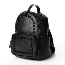 Korean Women PU Leather Backpack Rivet Preppy School Bags For Teenage Girls Vintage Rugzak Ladies Bag Mochila Feminina