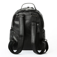 Korean Women PU Leather Backpack Rivet Preppy School Bags For Teenage Girls Vintage Rugzak Ladies Bag Mochila Feminina