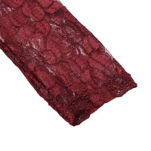 L-5XL Women Large Size Chiffon Lace Dress Irregular Long Sleeve Mini Double Layer Dress Elegant Loose Party Dress Black/Burgundy
