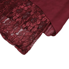 L-5XL Women Large Size Chiffon Lace Dress Irregular Long Sleeve Mini Double Layer Dress Elegant Loose Party Dress Black/Burgundy