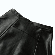 Ladies Black Pu Skirt Sexy Women Mini Skirt PU Leather Ruffled Hem Zipper Casual Elegant Slim Wrap Skirt Saia De Couro