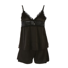 Moobody Sexy Black Satin Sleepwear Women Lace Nightwear Backless Lingerie Night Short Sets Ladies Nightgown Plus Size Nighty