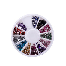 Nail Art Rhinestones decoration 3D Wheel Multi Color Glitter Gems Design stone Round Bling Crystal sticker Nail tools Y1