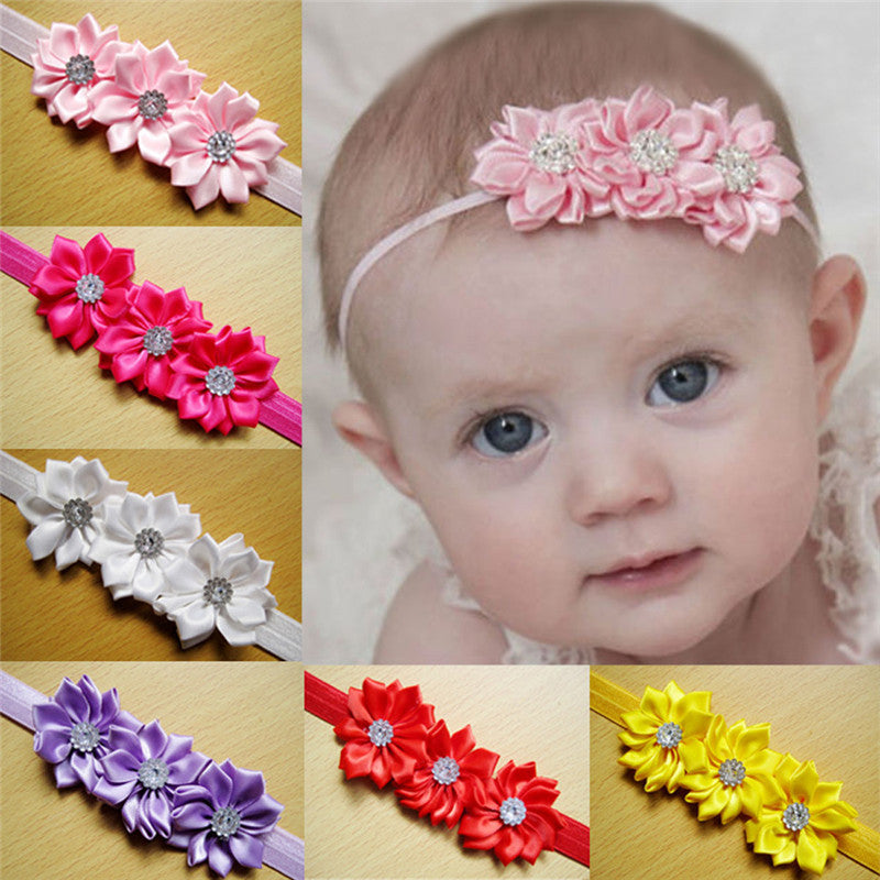 10pcs Flower Baby Toddler Girl Princess Flower Diamond Headb Hair B Headwear