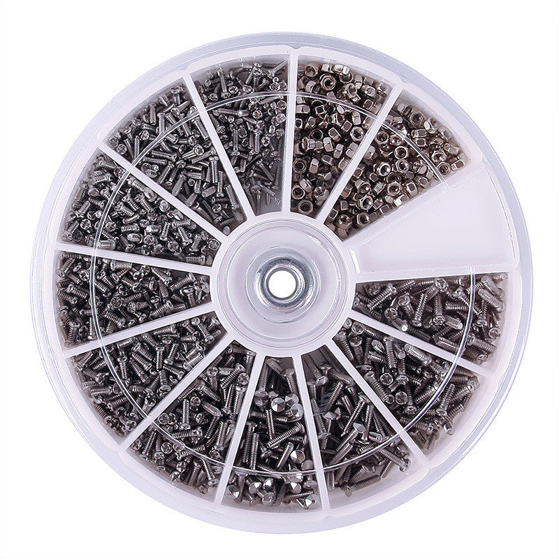 12 Kinds 600Pcs of Stainless Steel Screws Nuts Assortment Kit M1 M1.2 M1.4 M1.6
