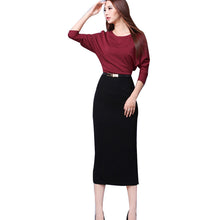 Elegant Office Ladies Work Dress Batwing Sleeve Slim Lady Dresses Office Wear Midi Dress For Women Plus Size