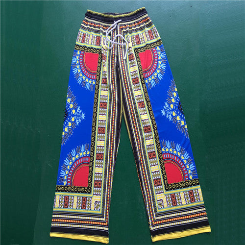Tribal Print Flare Pants Women Boho Ethnic Wide Leg Palazzo Pants Trousers Plus Size Loose Pantalones Mujer 6 Colors