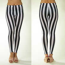 Sexy  Women Leggings Black White Vertical Stripe Zebra Ladies Leggings