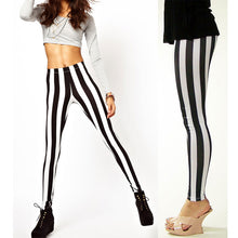 Sexy  Women Leggings Black White Vertical Stripe Zebra Ladies Leggings