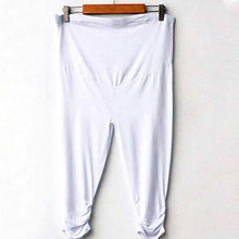 Pregnant Women Elastic Capris Pants Solid Pleated Cotton Maternity Clothes Leggings