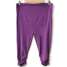 Pregnant Women Elastic Capris Pants Solid Pleated Cotton Maternity Clothes Leggings