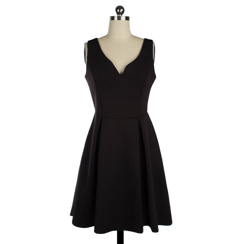 V Neck Little Black Dress Women Elegant Empire Waist Backless Party Dresses Robe Femme Off Shoulder Women Dress