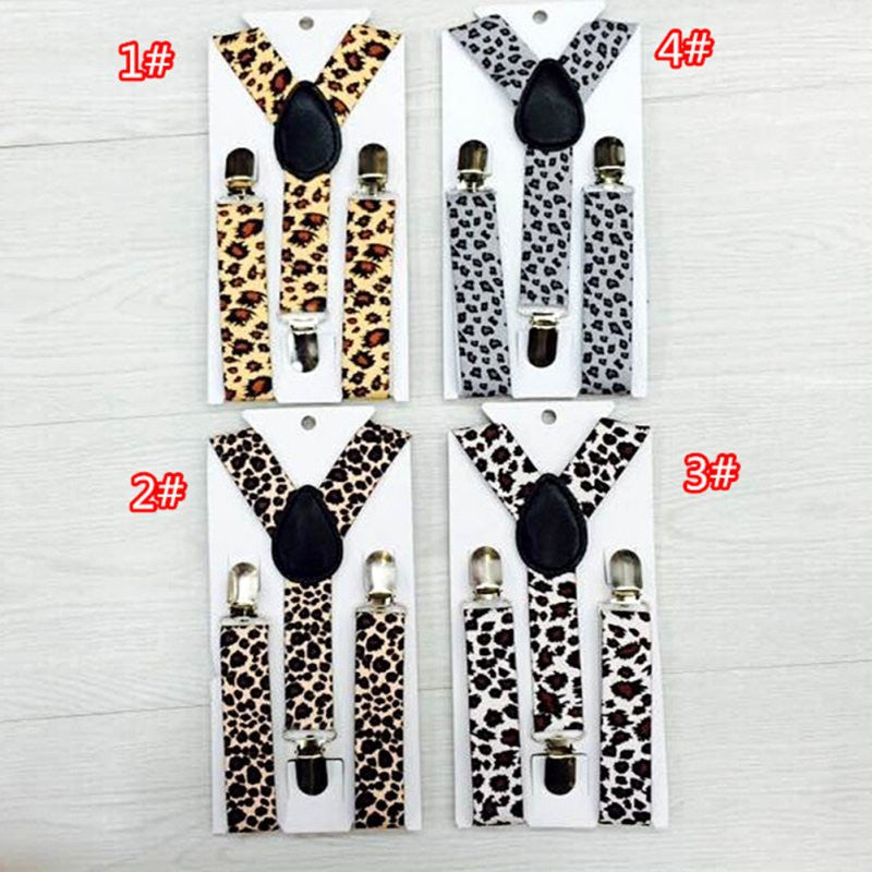 New Children Kids Boy Girls Clip-on Leopard Suspenders Elastic Adjustable Braces PY1 P18