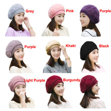New Design Women Faux Rabbit Fur Beanie With Flower Crochet Warm And Cute Princess Rabbit Hat Knitted Beret Warm Cap