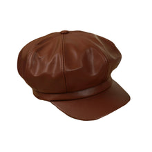 Hats for Women Beret Hat PU Leather Casualcolor Cap Ladies Beret Cap Beanie Hat Black/Red/Camel