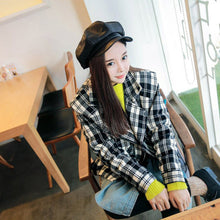 Hats for Women Beret Hat PU Leather Casualcolor Cap Ladies Beret Cap Beanie Hat Black/Red/Camel