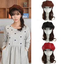 Hats for Women Beret Hat PU Leather Casualcolor Cap Ladies Beret Cap Beanie Hat Black/Red/Camel