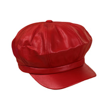 Hats for Women Beret Hat PU Leather Casualcolor Cap Ladies Beret Cap Beanie Hat Black/Red/Camel