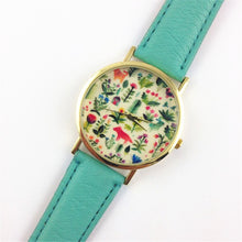 Fashion Design Women's Analog Quartz Wrist Watch Leather Animal Floral Printed Ladies Dress Watches