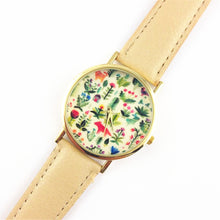 Fashion Design Women's Analog Quartz Wrist Watch Leather Animal Floral Printed Ladies Dress Watches