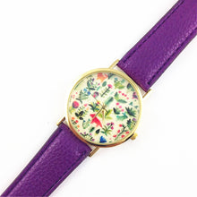 Fashion Design Women's Analog Quartz Wrist Watch Leather Animal Floral Printed Ladies Dress Watches