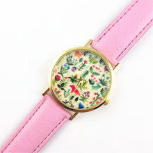 Fashion Design Women's Analog Quartz Wrist Watch Leather Animal Floral Printed Ladies Dress Watches