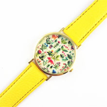 Fashion Design Women's Analog Quartz Wrist Watch Leather Animal Floral Printed Ladies Dress Watches