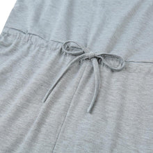 Jumpsuit Women Rompers Spaghetti Strap Drawstring Waist Side Split Solid Playsuit Overalls Light Grey/Grey