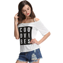 Letter Print Tshirt Women Slash Neck Stripes Tee Shirt Short Sleeves Asymmetric Hem T-shirt Casual Women Tops White