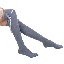 New Fashion Long Cotton Bowknot Stockings Thigh High Over The Knee Socks For Girls Women PY6