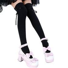 New Fashion Long Cotton Bowknot Stockings Thigh High Over The Knee Socks For Girls Women PY6