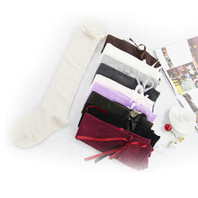 New Fashion Long Cotton Bowknot Stockings Thigh High Over The Knee Socks For Girls Women PY6