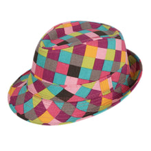 New Fashion Multicolors Plaid Boy Girl Jazz Hat Striped Topper Cool Fedora Curly Brim Baby Kids Cap Unisex