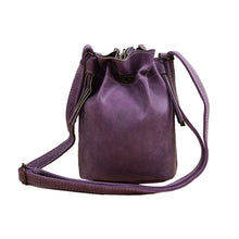 New Fashion PU Leather Women Shoulder Bag Mini Drawstring Tassels Button Bucket Bag Adjustable Vintage Casual Crossbody Bag