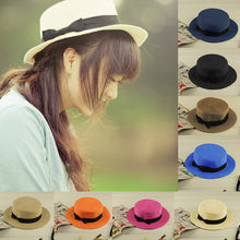 Women Lady Fedora Hat Trilby Bowknot Straw fedora Panama Beach Women Hat feminino