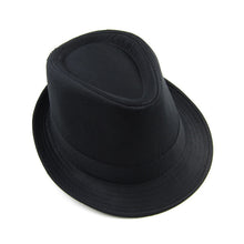 Women Men Hat Curly Floppy Brim British Jazz Hip-Hop Fedora Hat Cap Unisex Black chapeu