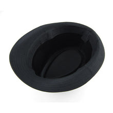Women Men Hat Curly Floppy Brim British Jazz Hip-Hop Fedora Hat Cap Unisex Black chapeu