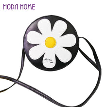 Women Shoulder Bag PU Leather Sunflower Zip Adjustable Shoulder Strap Crossbody Bag Coin Purse Black