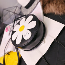 Women Shoulder Bag PU Leather Sunflower Zip Adjustable Shoulder Strap Crossbody Bag Coin Purse Black