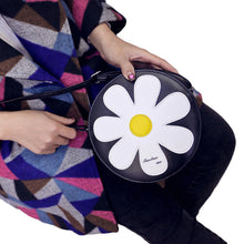 Women Shoulder Bag PU Leather Sunflower Zip Adjustable Shoulder Strap Crossbody Bag Coin Purse Black
