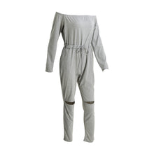 Womens Playsuits Off The Shoulder Slash Neck Casual Bodysuit Elastic Waist Cutout Club Playsuit Rompers