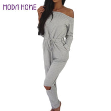 Womens Playsuits Off The Shoulder Slash Neck Casual Bodysuit Elastic Waist Cutout Club Playsuit Rompers