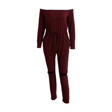 Womens Playsuits Off The Shoulder Slash Neck Casual Bodysuit Elastic Waist Cutout Club Playsuit Rompers