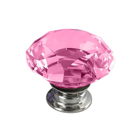 10pcs Pink Diamond Shape Crystal Cabinet Knob Cupboard Drawer Pull Handle 74833