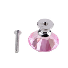 10pcs Pink Diamond Shape Crystal Cabinet Knob Cupboard Drawer Pull Handle 74833