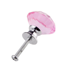 10pcs Pink Diamond Shape Crystal Cabinet Knob Cupboard Drawer Pull Handle 74833