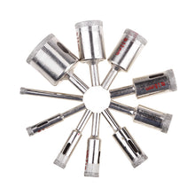 10Pcs Diamond Coated Core Hole Saw Drill Bit Set Tools For Tiles Marble Glass 80470
